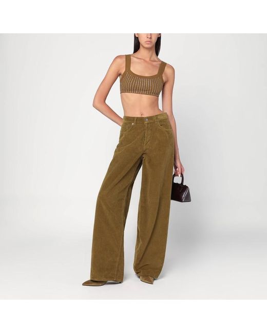 Haikure Green Weite Moosgrüne Cordhose