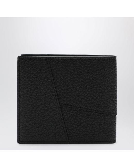 Loewe Black Grained Leather Puzzle Bifold Wallet for men