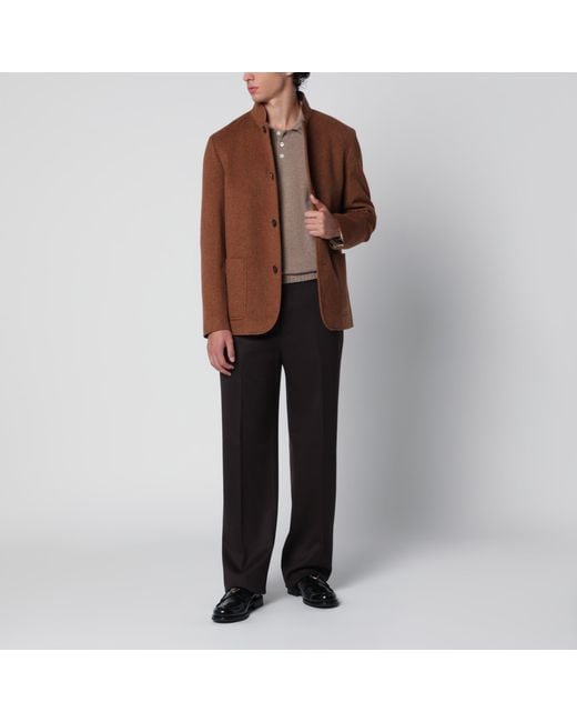 Loro Piana Brown Spagna Iris Bronze Cashmere Jacket for men