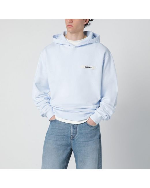 Jacquemus Blue Sweatshirt With Gros-Grain Logo for men