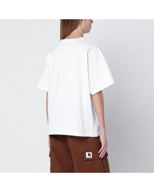 SACAI X CARHARTT WIP White Cotton T-Shirt With Logo Patch