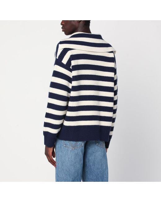 Bottega Veneta Blue Striped Wool-Blend Sweater for men