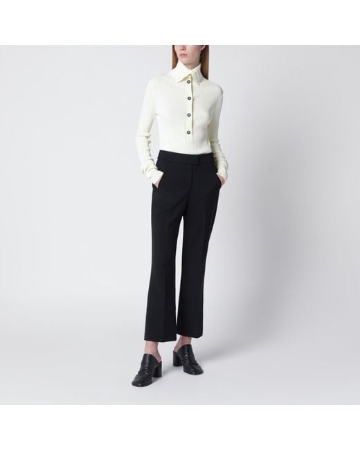 Entire studios White High-Neck Henley Top