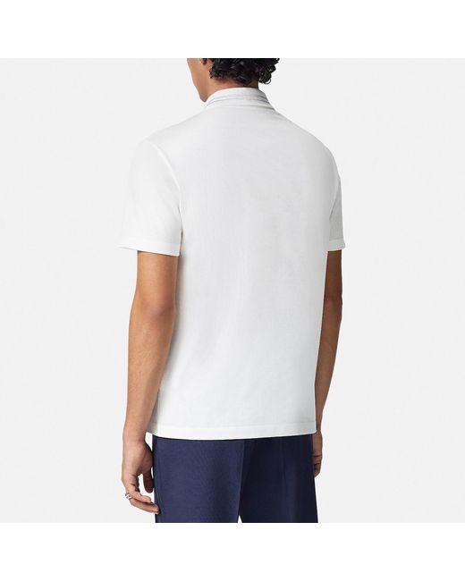 Versace White Polo Shirt With Medusa Embroidery for men