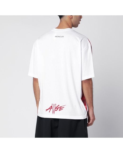 Moncler x A$AP ROCKY Red Cotton T-Shirt With Digital Print for men