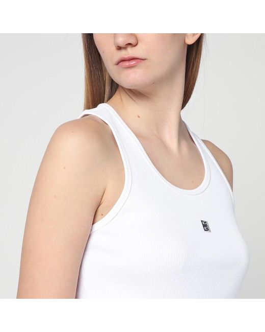 Givenchy White Cotton Tank Top With Logo