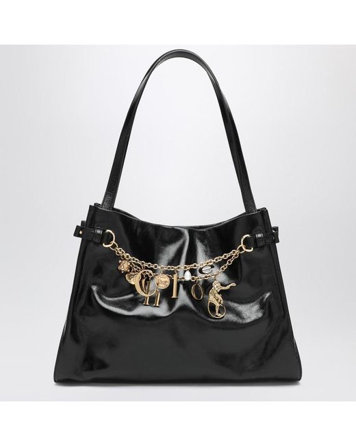 Borsa a spalla charms nera in pelle di Chloé in Black