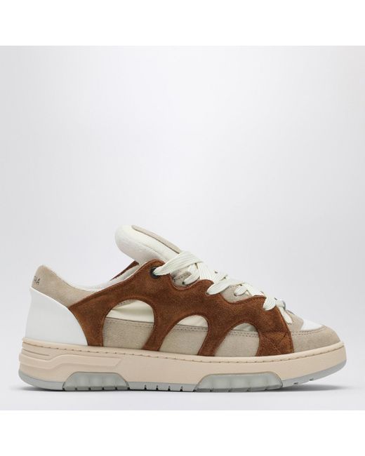 Santha Cream/brown Mesh And Suede Model 1 Sneakers for men