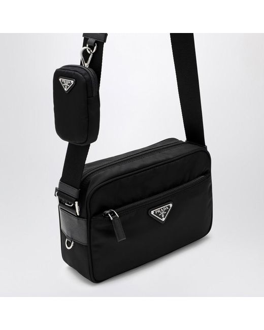 Prada Black Schwarze Umhängetasche Aus Re-Nylon