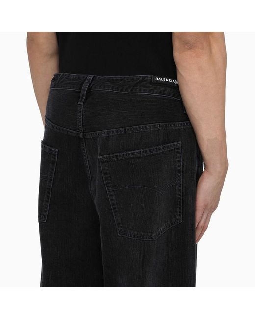 Jeans baggy oversize scuro in denim di Balenciaga in Black da Uomo