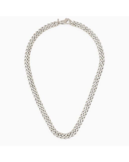 Emanuele Bicocchi Metallic 925 Chain Necklace With Crystals for men