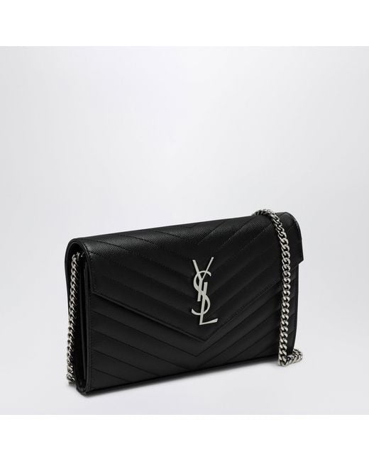 Saint Laurent Black Clutch With Chain Cassandre
