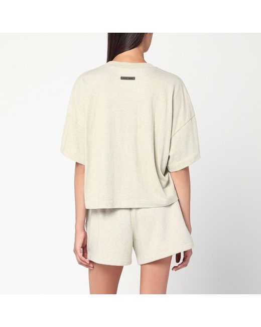Fear Of God Natural Oversized Greige Cotton-Blend T-Shirt