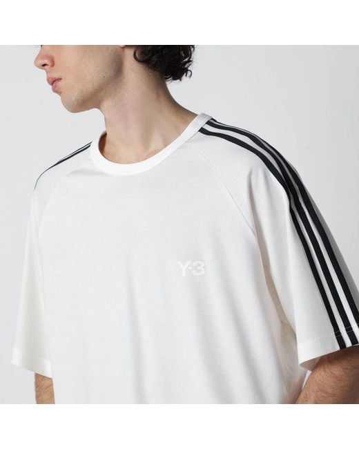 Y-3 White Oversized Core Tshirt With Logo for men