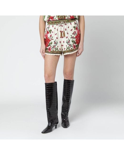 Farm Rio Multicolor Floral Linenblend Shorts