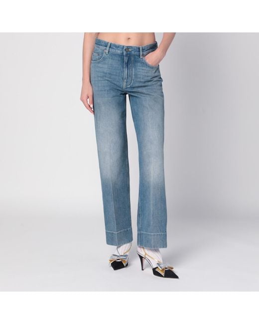 Valentino Blue Faded-Effect Jeans