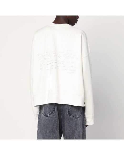 Felpa ampia bianca in cotone di Basketcase Gallery in White da Uomo