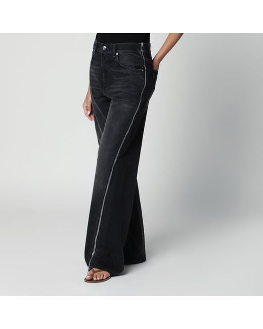Haikure Black Washed Jeans With Zip Detail