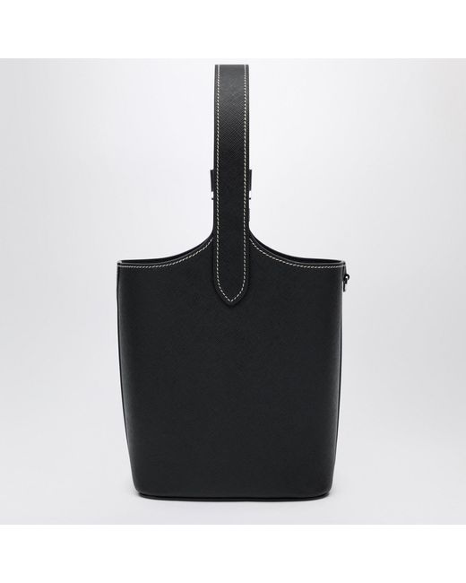 Prada Black Smooth Leather Bucket Bag