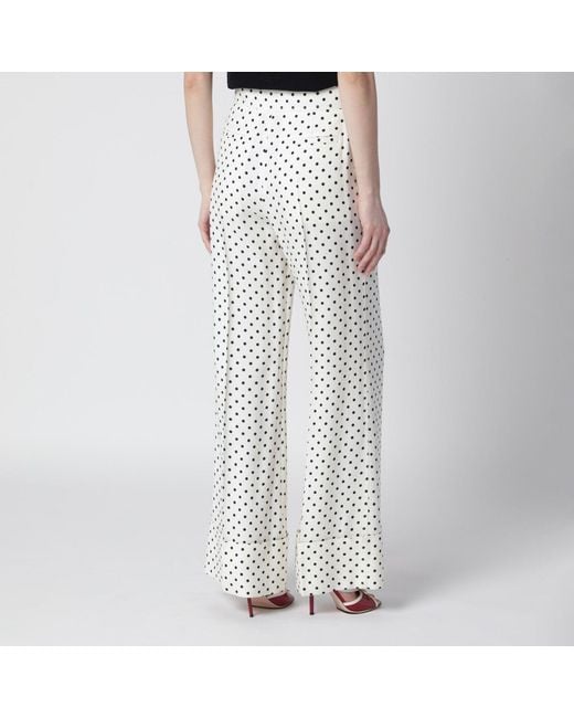 Valentino Gray Ivory Supergran Trousers With Plusdepois Print