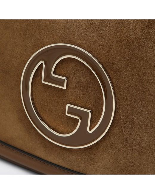 Gucci Brown Mini Blondie Braune Umhängetasche Aus Wildleder