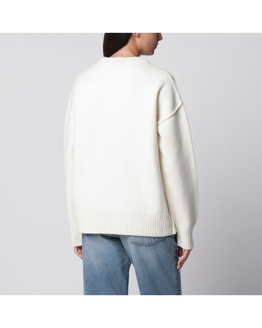 AMI White Ami De Coeur Sweater