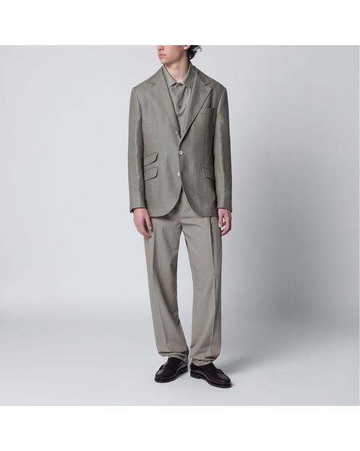 Brunello Cucinelli Gray Deconstructed Cavallo Jacket for men