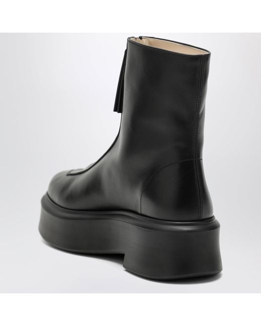The Row Black Zipped Boot I Leather Boot