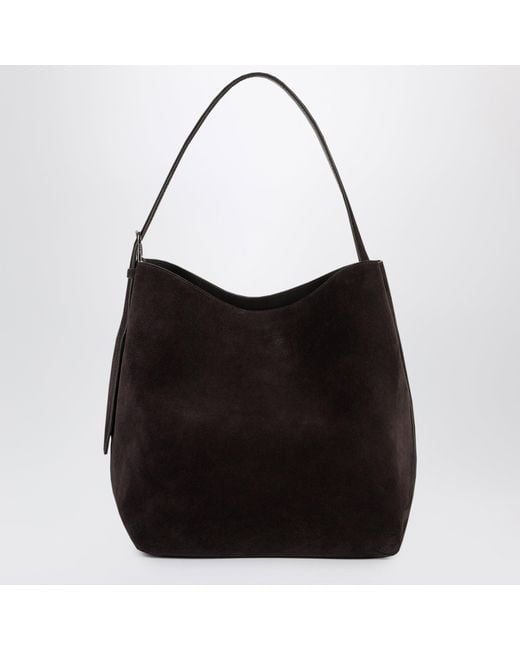 Totême Black Espresso Medium Suede Tote Bag