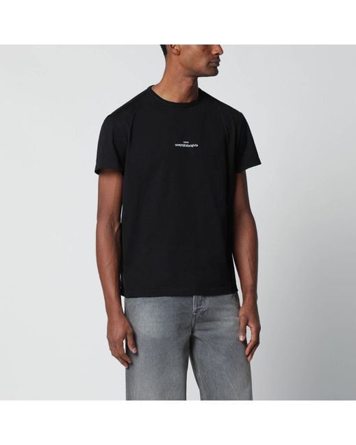 Maison Margiela Black T-Shirt With Distorted Logo for men