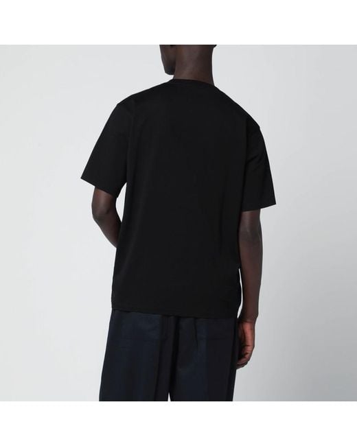 Auralee Black Cotton T-Shirt for men