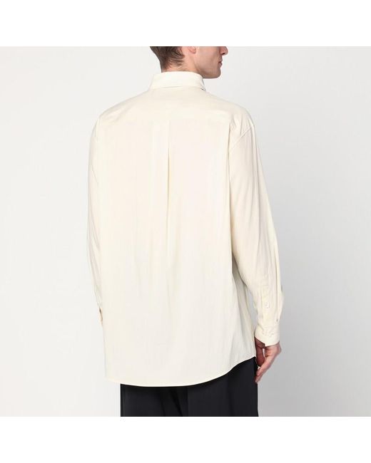 Camicia color crema in cotone di Lemaire in White da Uomo