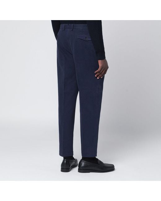 Santaniello Blue Cotton And Cashmere Trousers