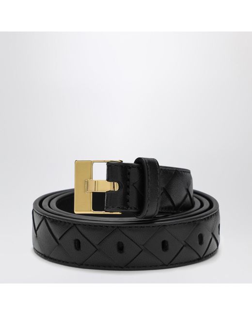 Bottega Veneta Black Watch Belt In Intrecciato