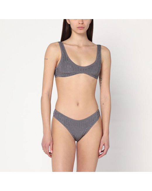 VENUJA Blue Grauer Bikini-Zweiteiler Mit Kristallen