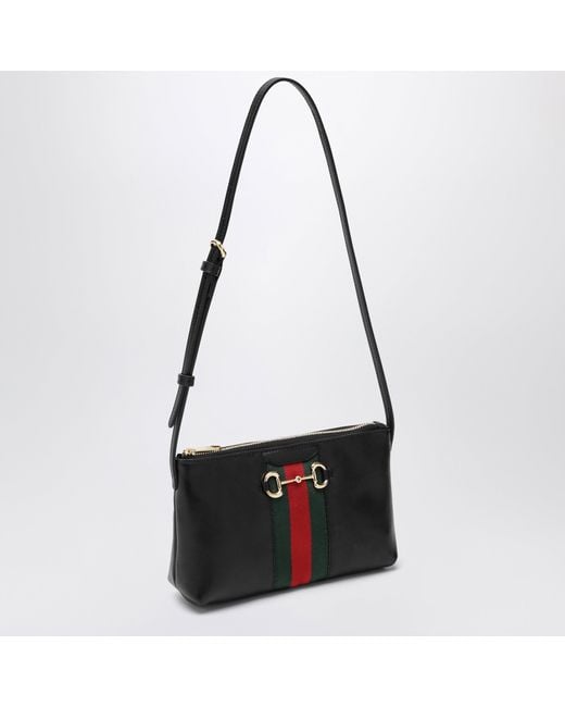Borsa Mini Horsebit Web Nera di Gucci in Black