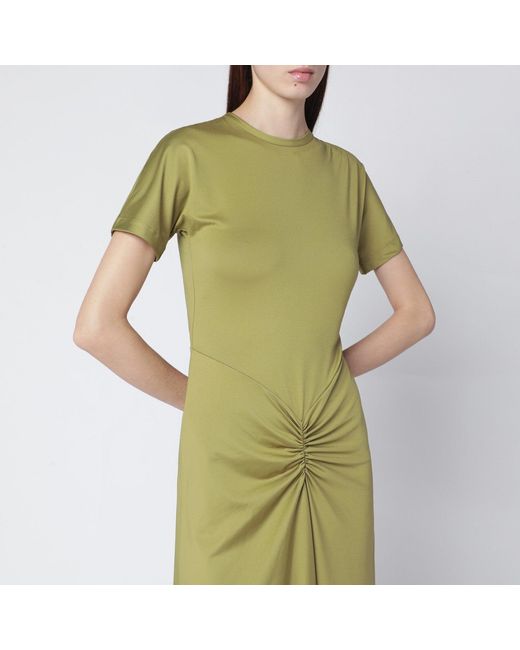 Victoria Beckham Green Blaire Dress With Gathered Waist
