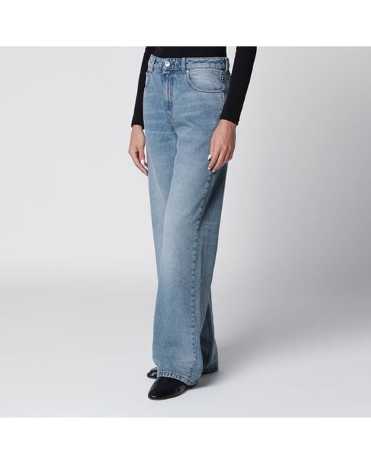 AMI Blue Wide-Leg Jeans