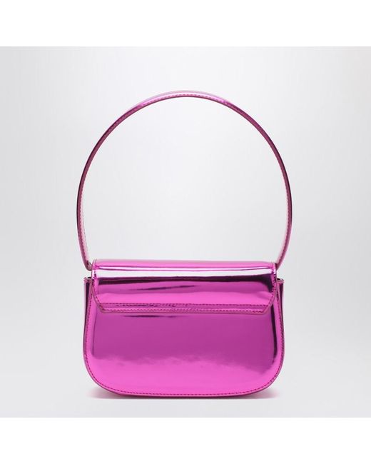 DIESEL Purple 1Dr Kultige Tasche Aus Verspiegeltem Fuchsia-Leder