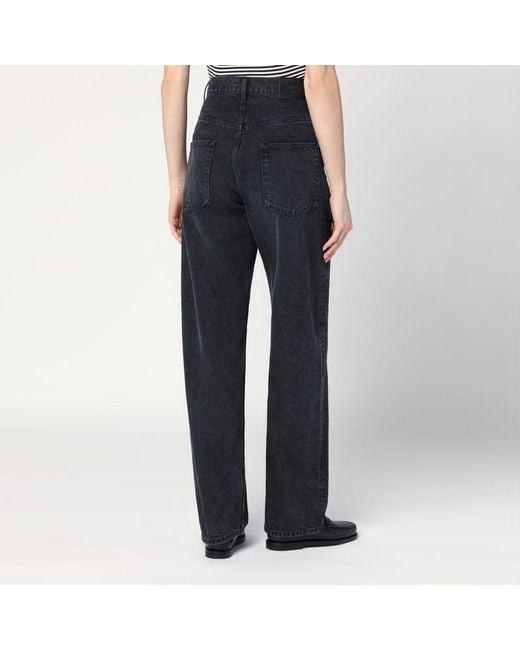 Saint Laurent Blue Carrot-Fit Jeans With A Washed Effect
