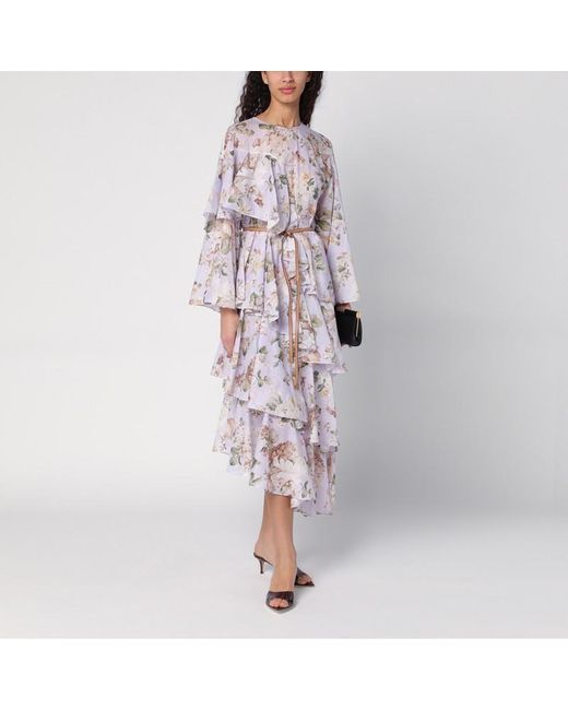 Zimmermann Purple Midikleid Acacia Mit Blumenmuster