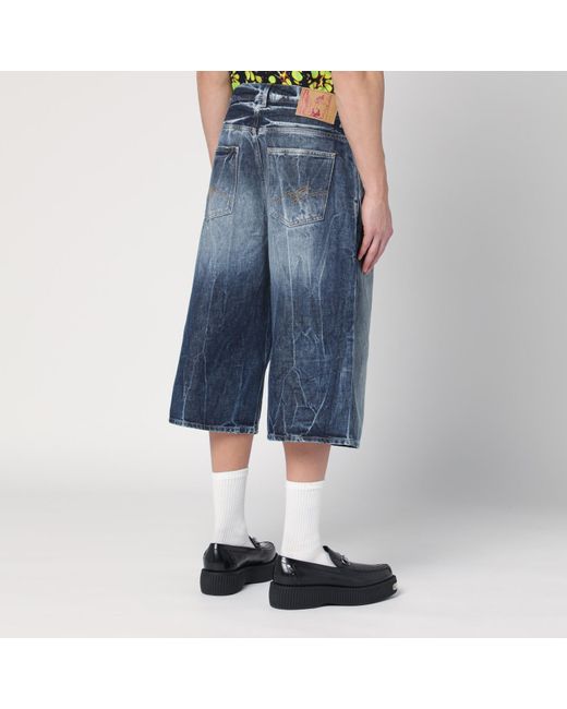 Martine Rose Blue Bermuda In Denim Blu Acid for men