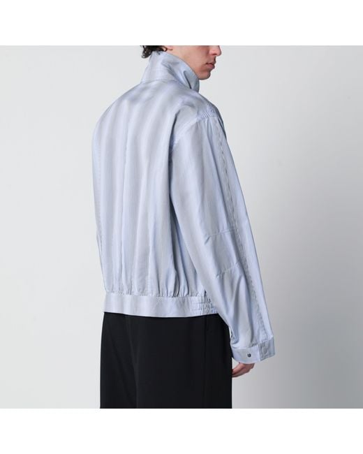 Dries Van Noten Blue Textured Striped Zip Jacket for men