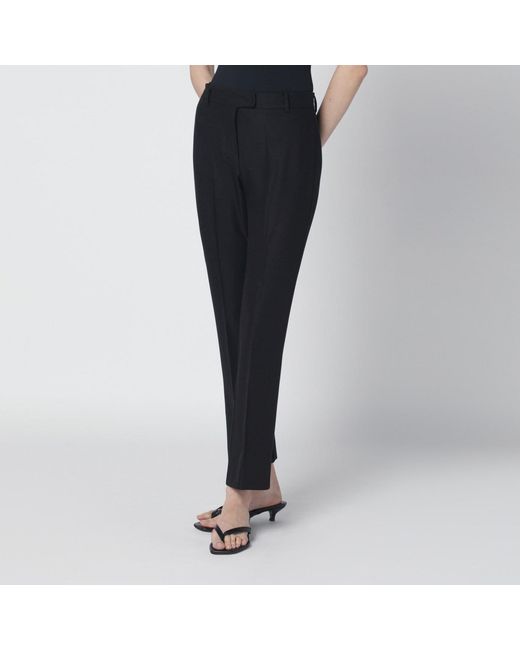Max Mara Black Cotton-Blend Trousers