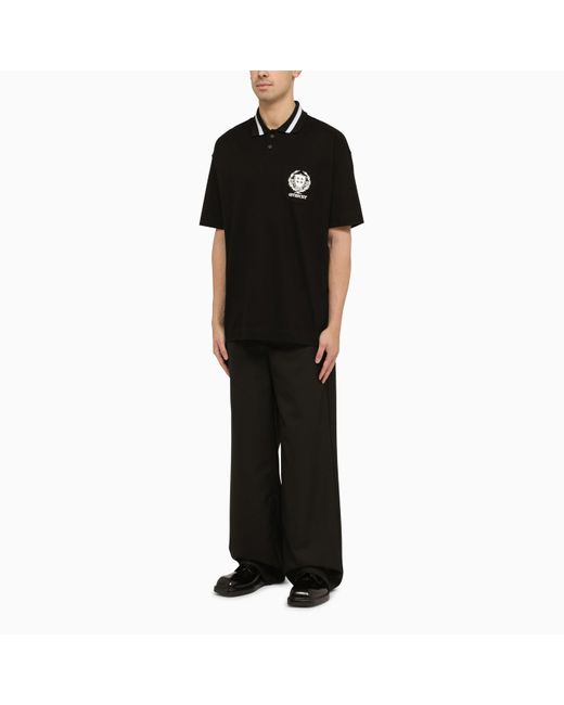 Givenchy Black Cotton Polo Shirt With Logo for men