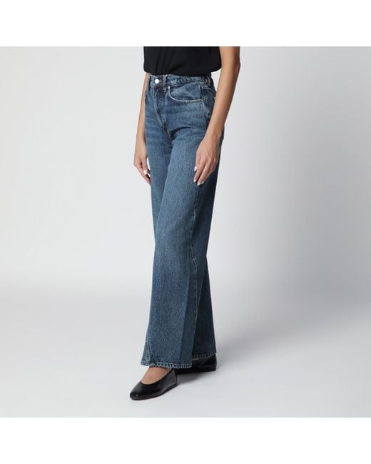 Anine Bing Blue Washed Jeans With Curved Front Seams