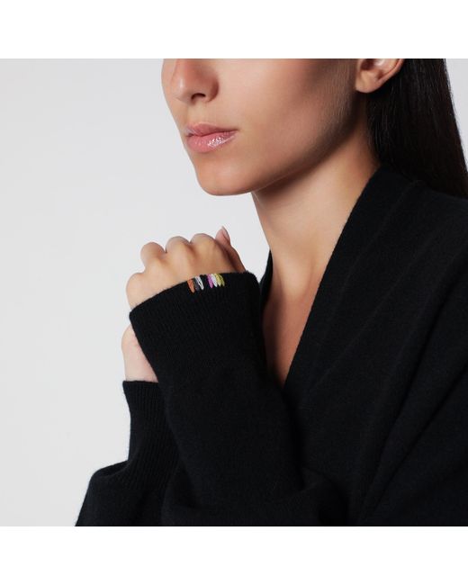 Extreme Cashmere Black Asymmetrical Cashmere Cardigan