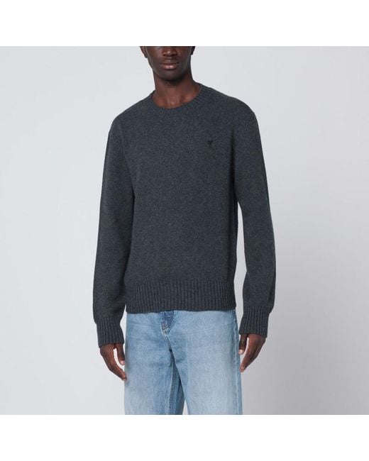 AMI Blue Anthracite Ami De Coeur Sweater for men