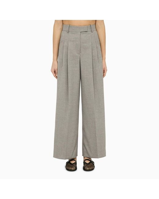 By Malene Birger Gray Cymbaria Wide Trousers