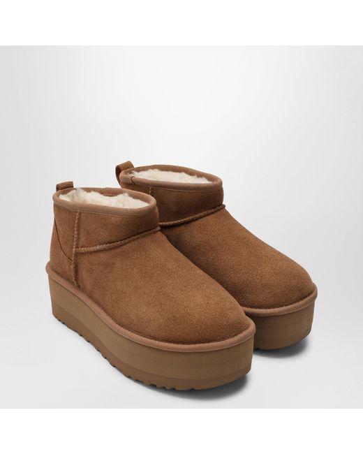 Ugg Brown Classic Ultra Mini Platform Boots